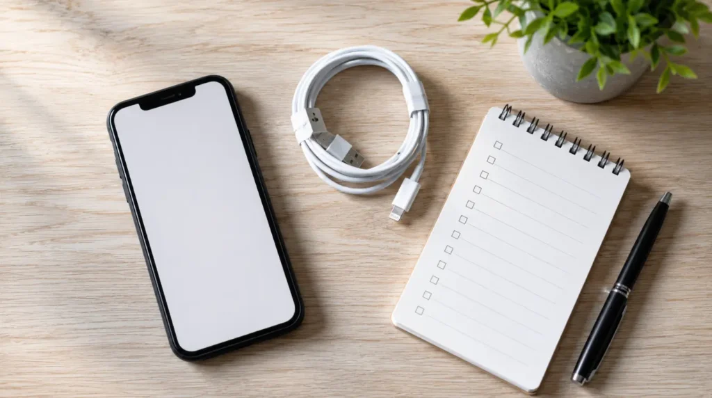 A tidy phone setup representing habits that prevent future Messenger white screens.
