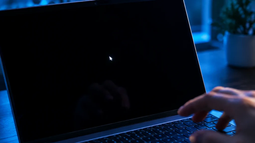 Black screen with visible mouse cursor after Windows login, Explorer shell crash symptom