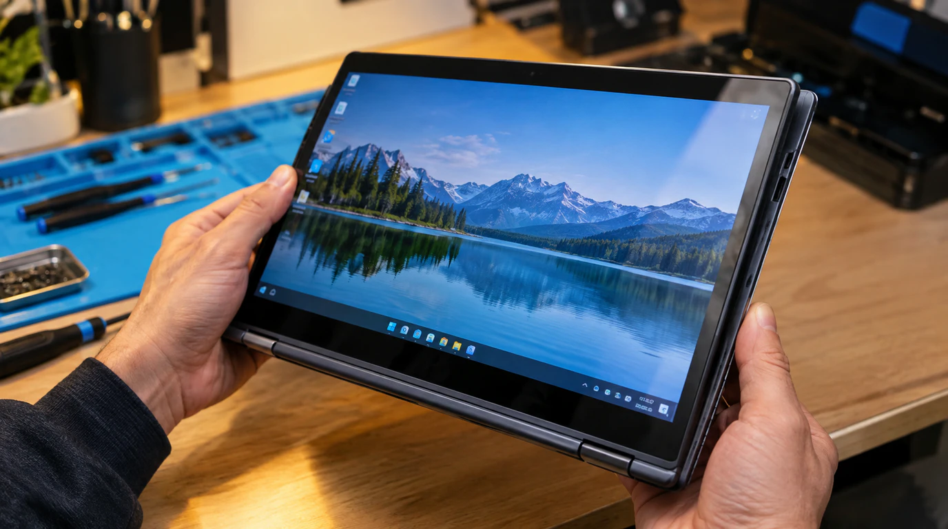 "Chromebook screen stuck in wrong orientation after being folded into tablet mode"