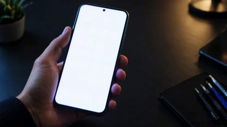 Smartphone screen glowing completely white showing the Instagram app crash issue